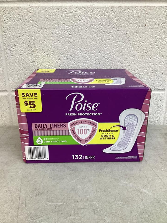 Poise Daily Incontinence Panty Liners, 2 Drop Very Light, 132 ct.