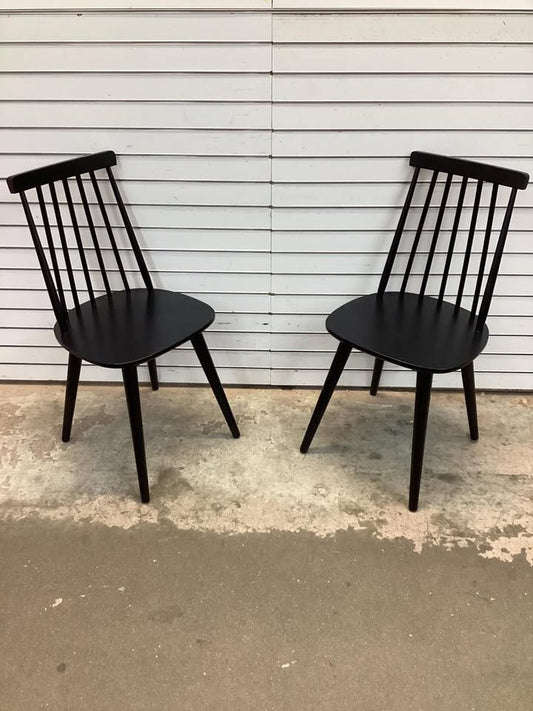 Dining Chairs - Windsor Dining Chair Set of 4 with Solid Rubber Wood Frame