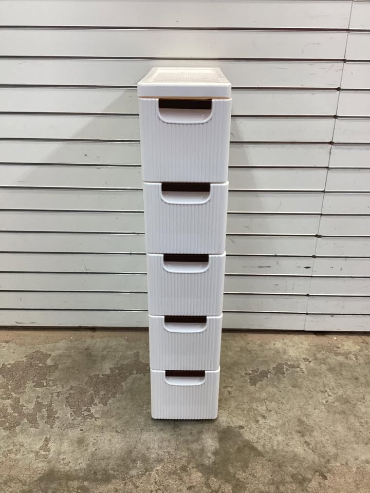 Drawer Rolling Organizer Unit Narrow Storage Cabinet with Built-In Wheels for Small Space