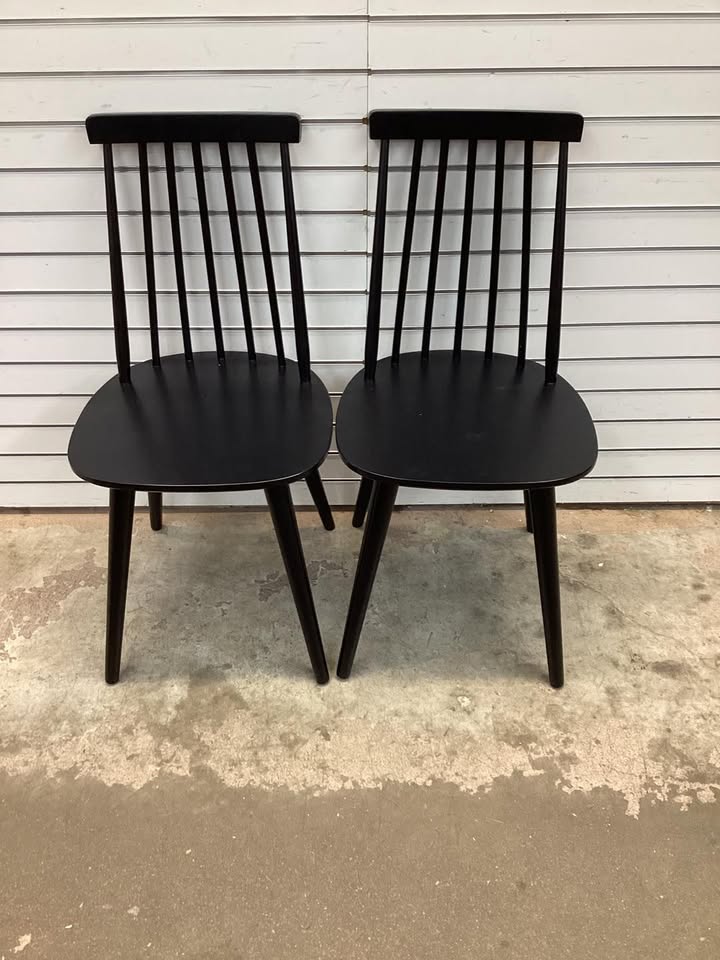 Dining Chairs - Windsor Dining Chair Set of 4 with Solid Rubber Wood Frame