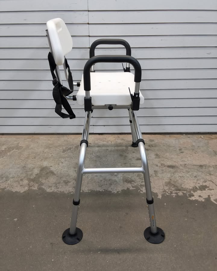 Shower Transfer Chair with Sliding Seat and Padded Armrests