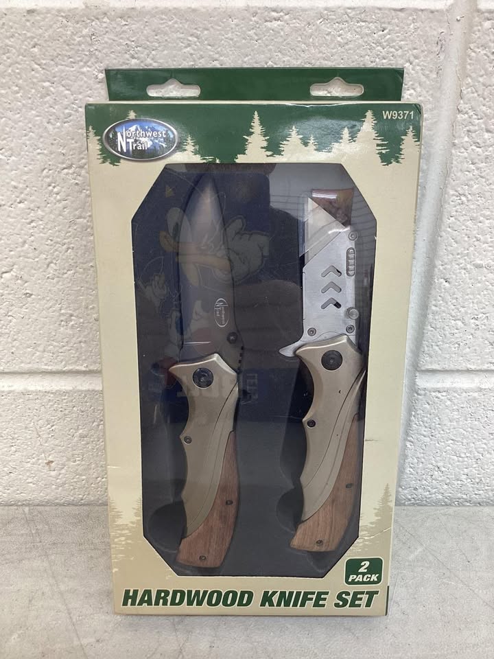 Performance Tool Northwest Trail 2-Piece Hardwood Handle Knife Set