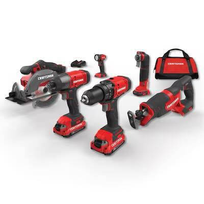 CRAFTSMAN V20 20-volt Max 6-Tool Power Tool Combo Kit with Soft Case (2-Batteries and Charger Included)