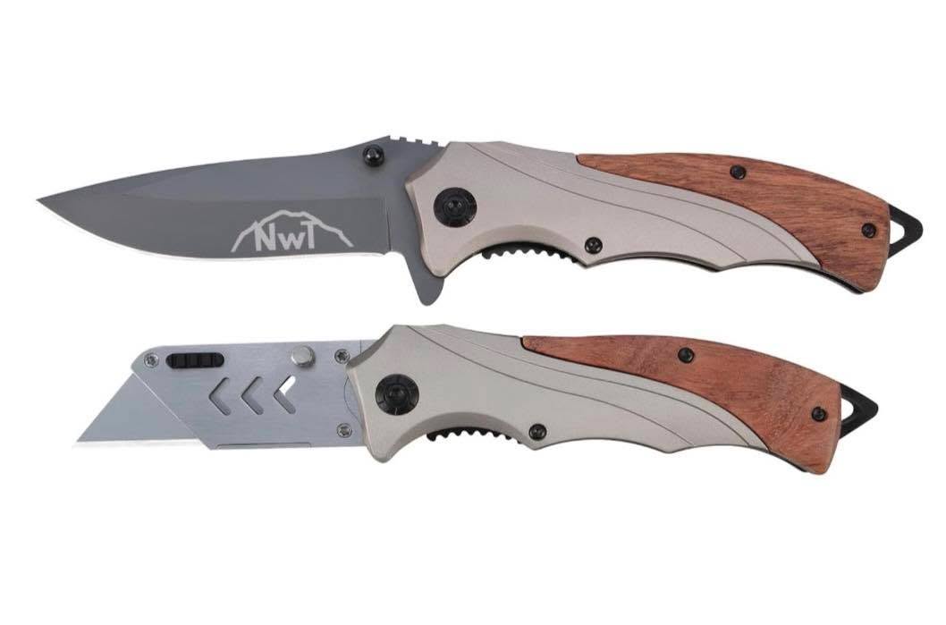 Performance Tool Northwest Trail 2-Piece Hardwood Handle Knife Set