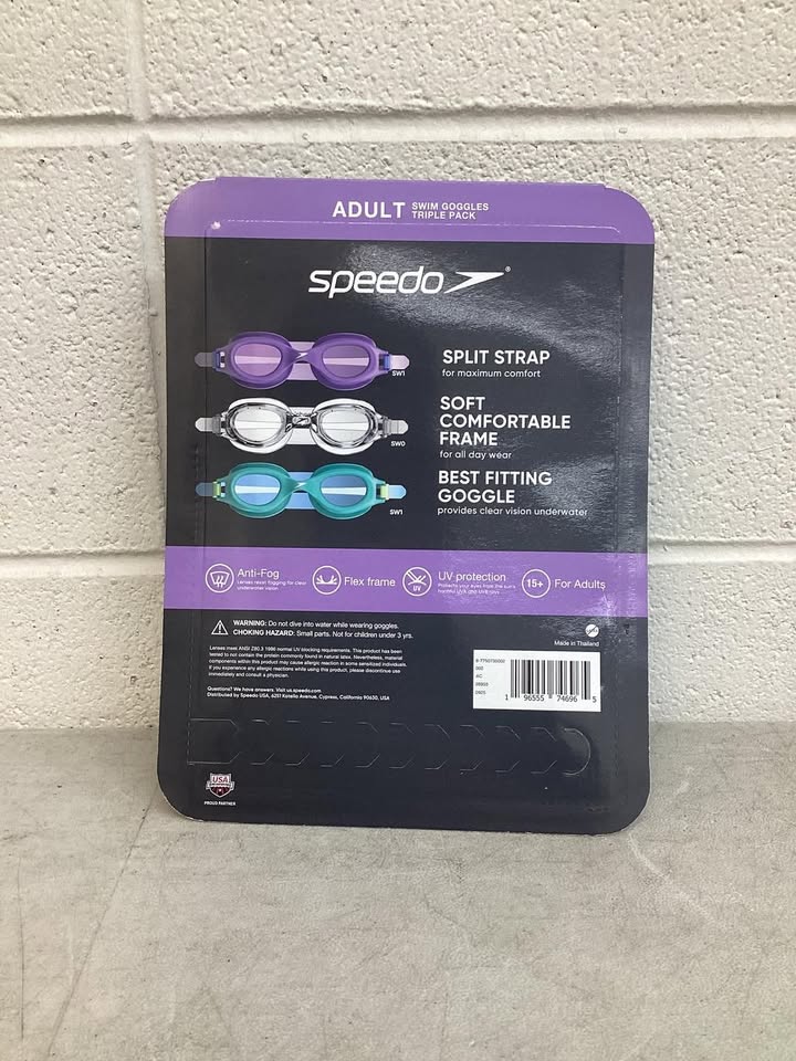 Speedo Adult Swimming Goggles, 3 pk.