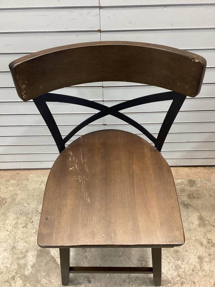 Costway 24" Set of 2 Wooden Swivel Bar Stools with Open X Back and Footrest