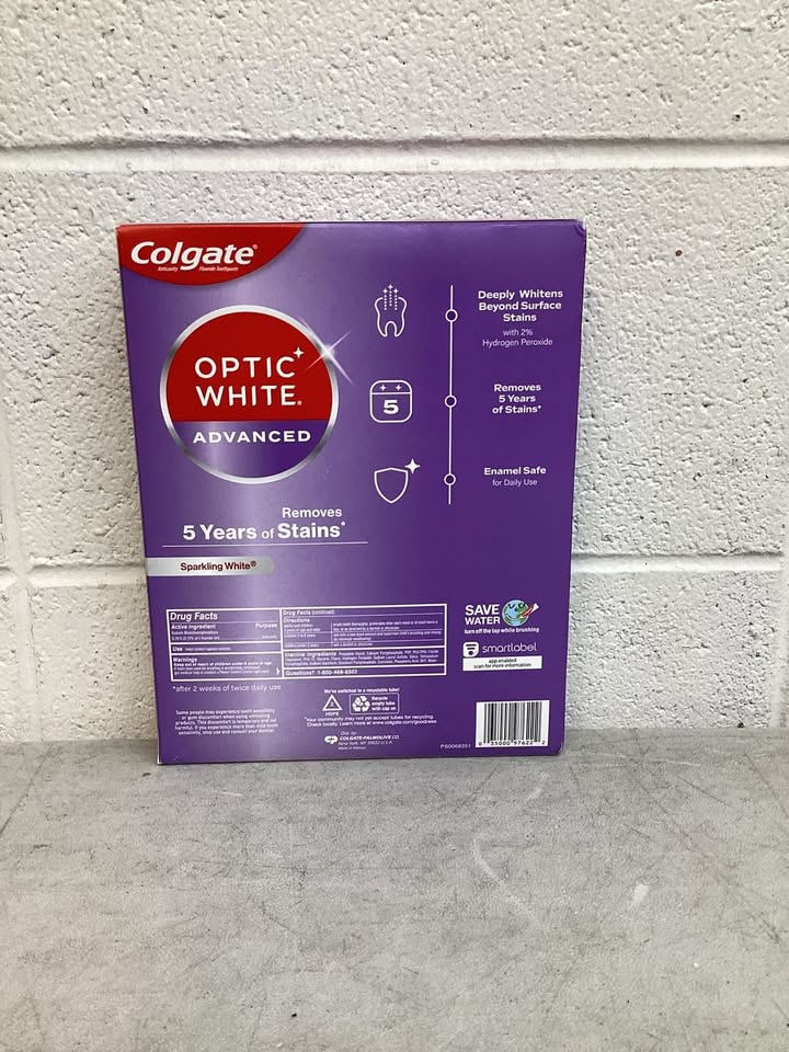 Colgate Optic White Advanced Teeth Whitening Sparkling White Toothpaste, 4.2 oz., 5 pk.