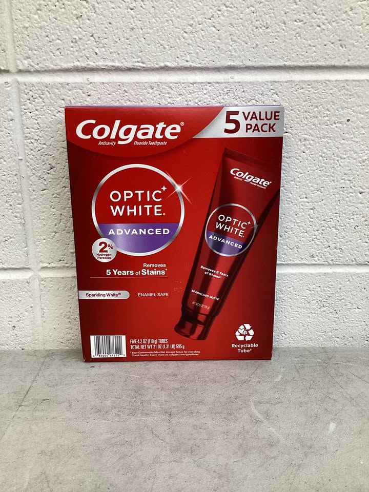 Colgate Optic White Advanced Teeth Whitening Sparkling White Toothpaste, 4.2 oz., 5 pk.