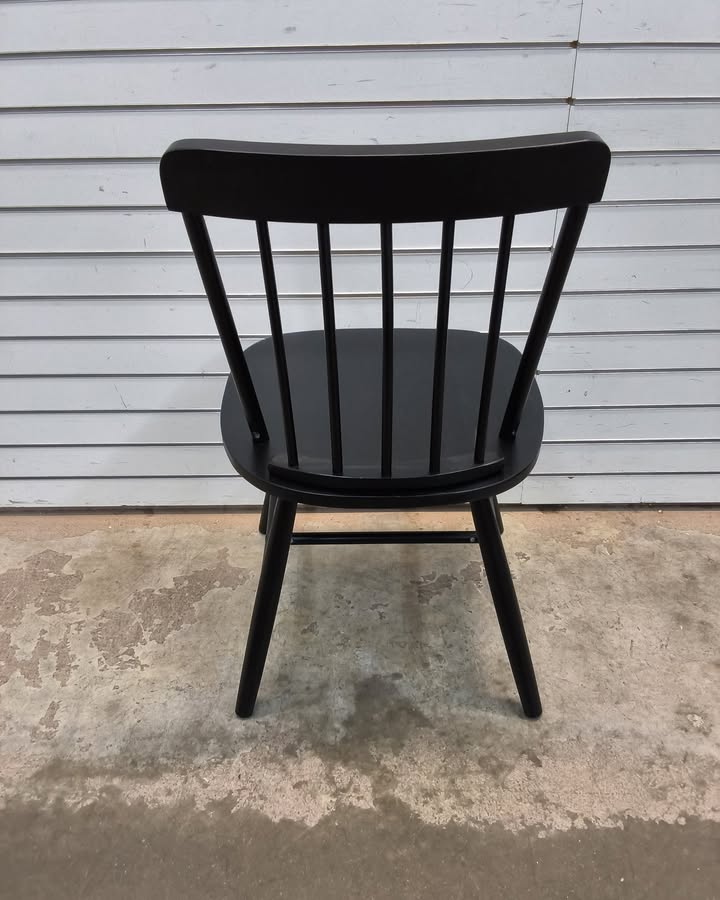 Farmhouse Dining Chair Spindle Back Armless Natural/Black Finish