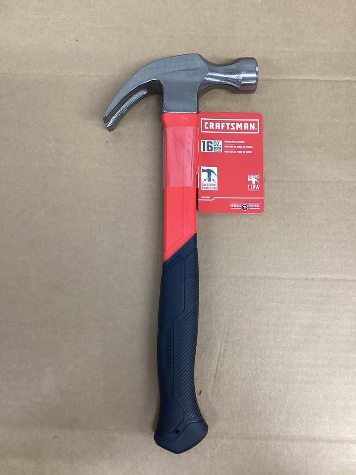 CRAFTSMAN Red 16.0 -oz Fiberglass Handle Claw hammer