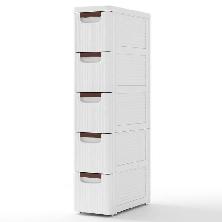 Drawer Rolling Organizer Unit Narrow Storage Cabinet with Built-In Wheels for Small Space