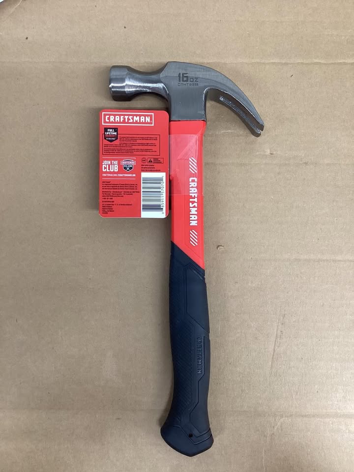CRAFTSMAN Red 16.0 -oz Fiberglass Handle Claw hammer
