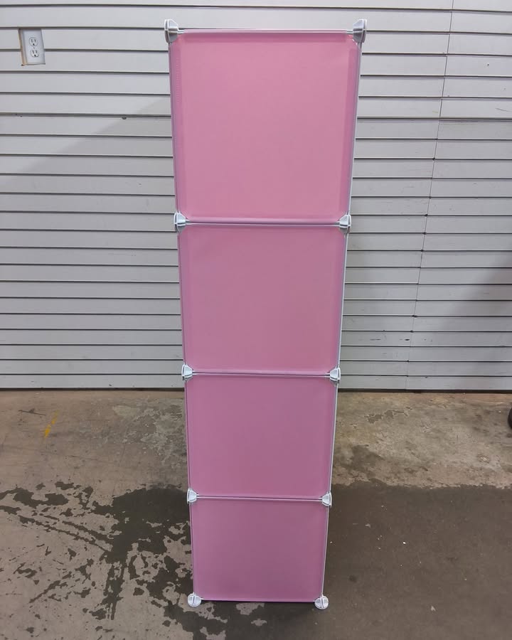 12 Cube Kids Wardrobe Closet with Hanging Section and Doors