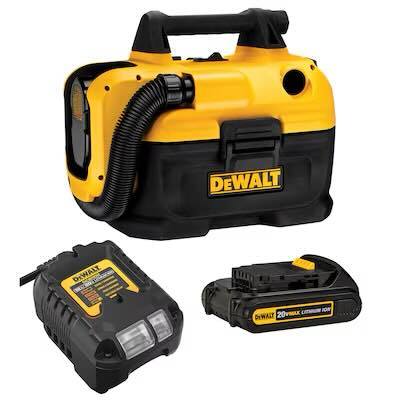 DEWALT 20-volt max 2-Gallon Cordless Wet/Dry Shop Vacuum with Accessories Included (Battery Included)