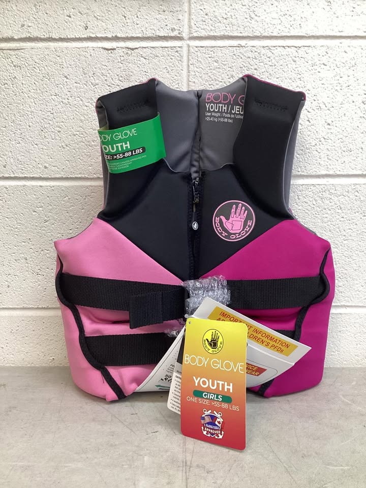Body Glove Youth PFD Life Jacket, One Size, 55 - 88 lbs.