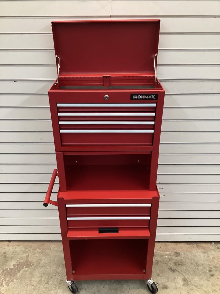 Costway 6-Drawer Rolling Tool Chest Storage Cabinet w/Riser Red