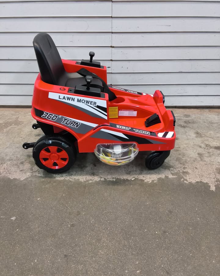 12V Ride on Lawn Mower for Kids with Dual Control Sticks and LED Lights