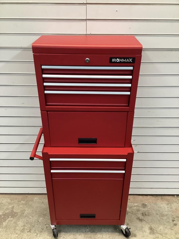 Costway 6-Drawer Rolling Tool Chest Storage Cabinet w/Riser Red