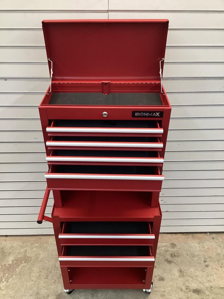 Costway 6-Drawer Rolling Tool Chest Storage Cabinet w/Riser Red