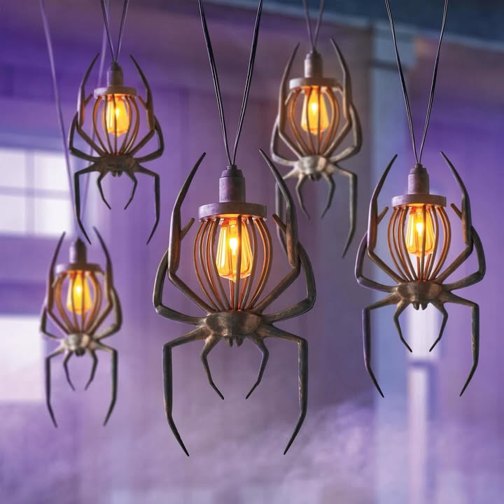 Members Mark Halloween Spider Flame Lights, Set of 5