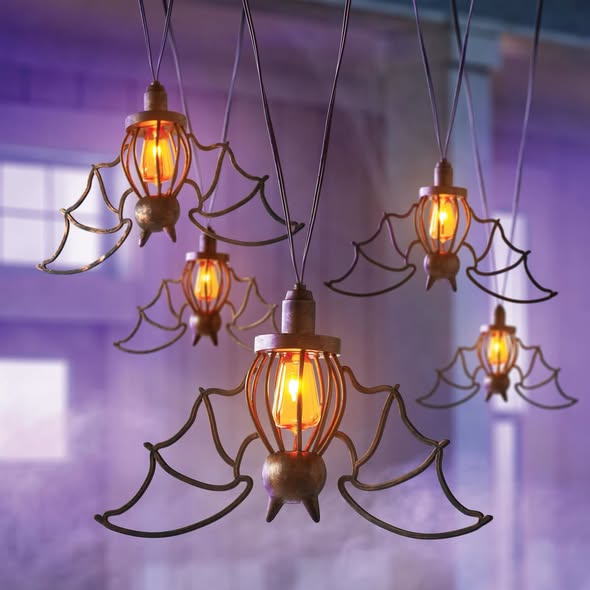 Members Mark Halloween Bat Flame Lights, Set of 5
