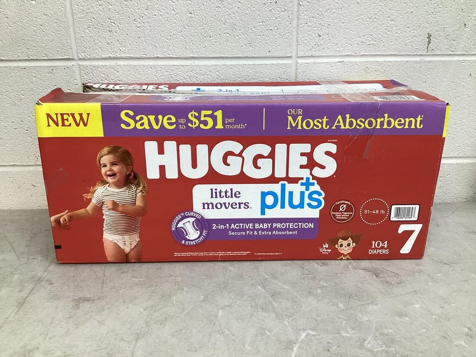 Huggies Little Movers Plus Baby Diapers, Size 7