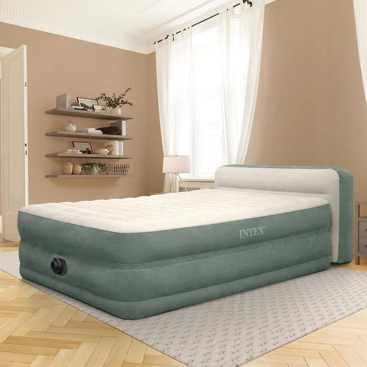 Intex 22" Queen Premium Comfort Air Mattress with Headboard