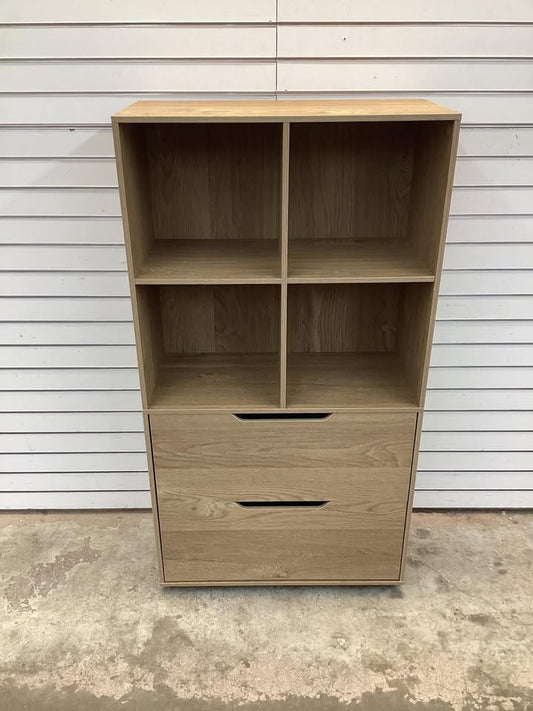 4-Cube Bookcase with 2 Drawers 51 inch 5-Tier Tall Freestanding Bookshelf