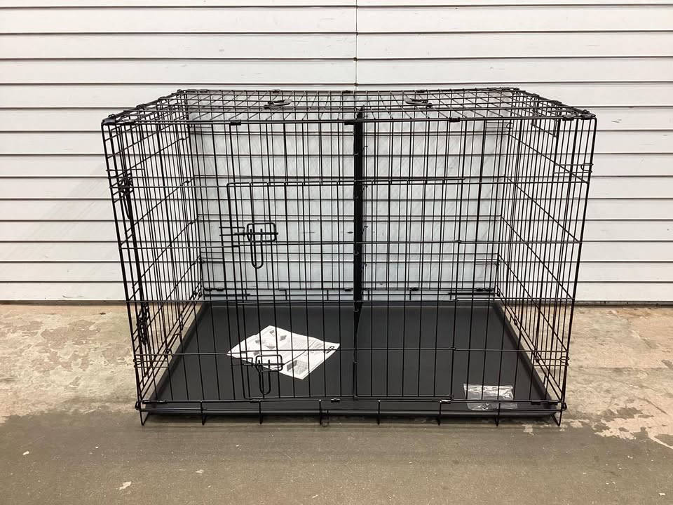 Pet Essentials Large Steel Dog Crate Black 30 in. H X 28 in. W X 42 in. D