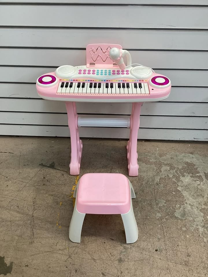 Costway 37-Key Kids Piano Keyboard Playset Electronic Organ Light Pink