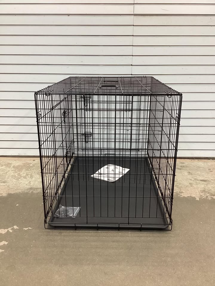 Pet Essentials Large Steel Dog Crate Black 30 in. H X 28 in. W X 42 in. D