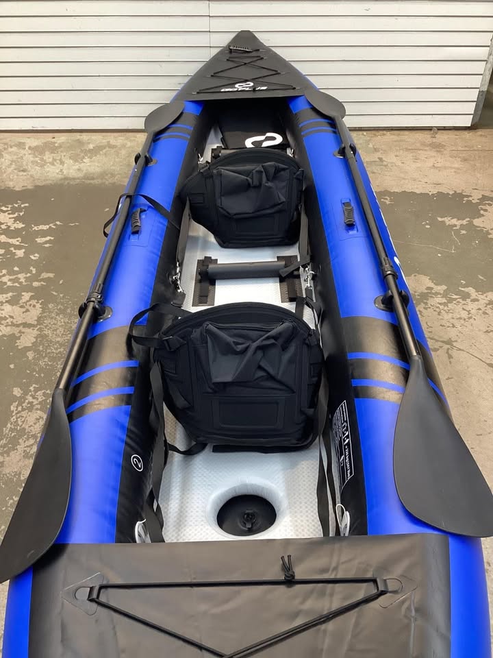 Inflatable 2-person Kayak Set with Aluminium Oars and Repair Kit
