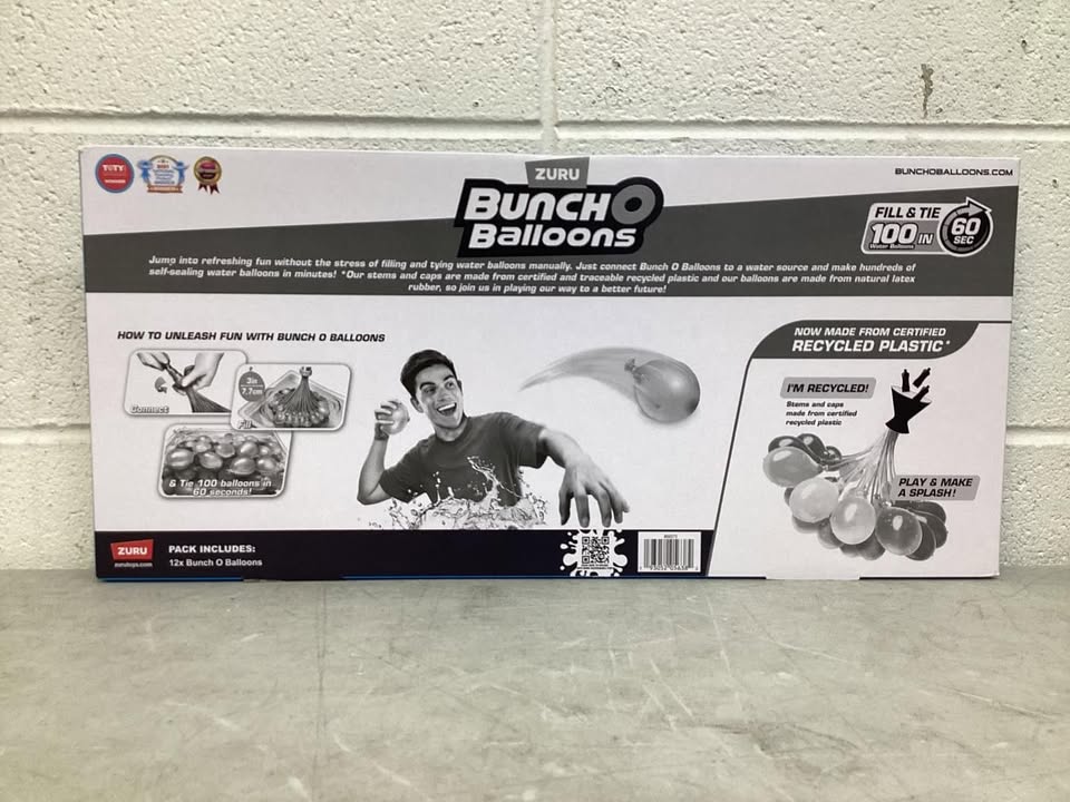 Zuru Bunch O Balloons 400+ Rapid-Fill Self-Tying Recyclable Water Balloons, 12 Stems