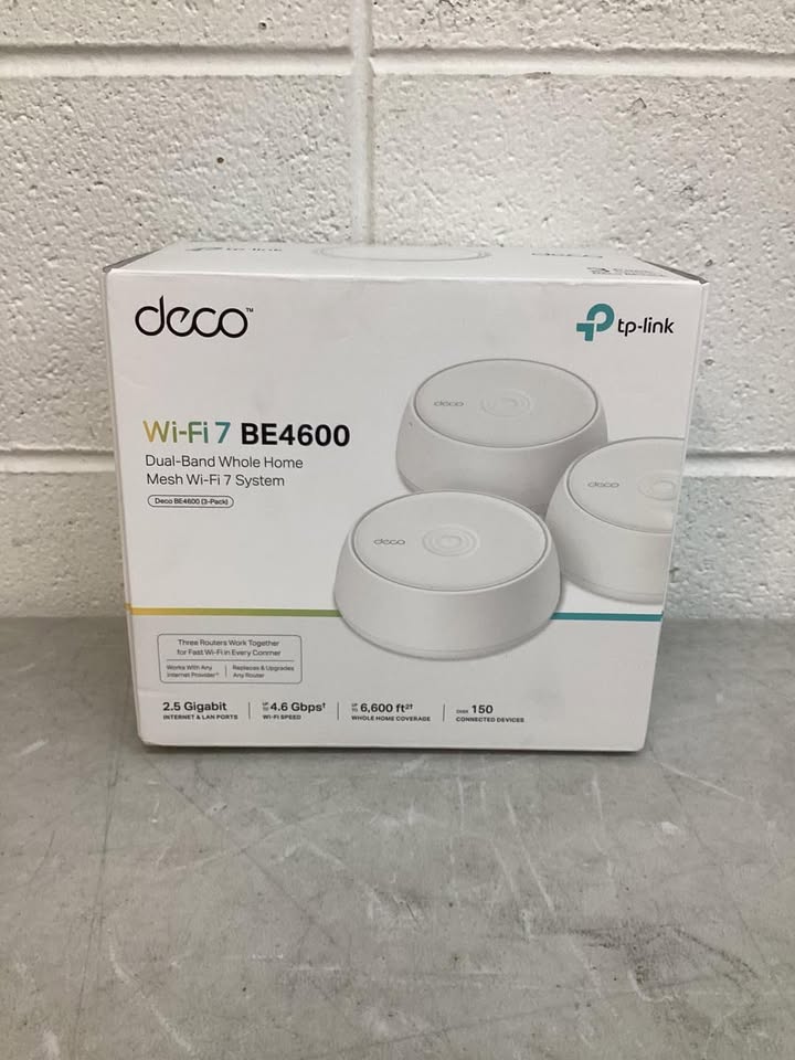 TP-Link Deco BE4600 Wi-Fi 7 Whole Home System, 3-Pack