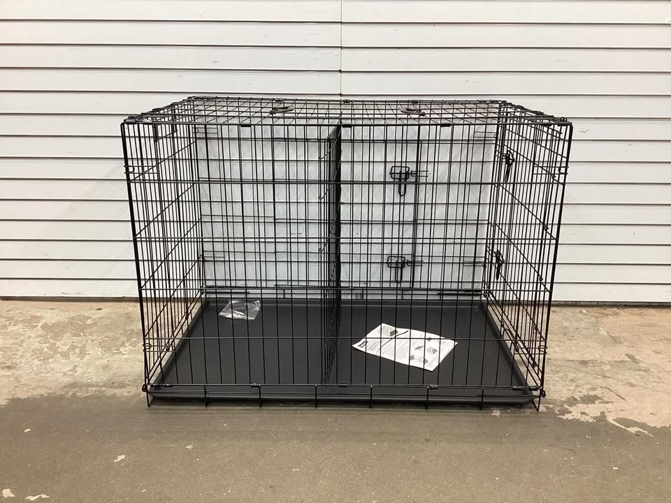Pet Essentials Large Steel Dog Crate Black 30 in. H X 28 in. W X 42 in. D