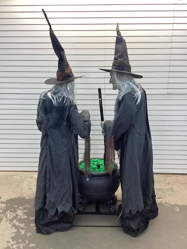 Home Accents Holiday 6.5 ft. Gruesome Grounds Animated LED Witches Scene