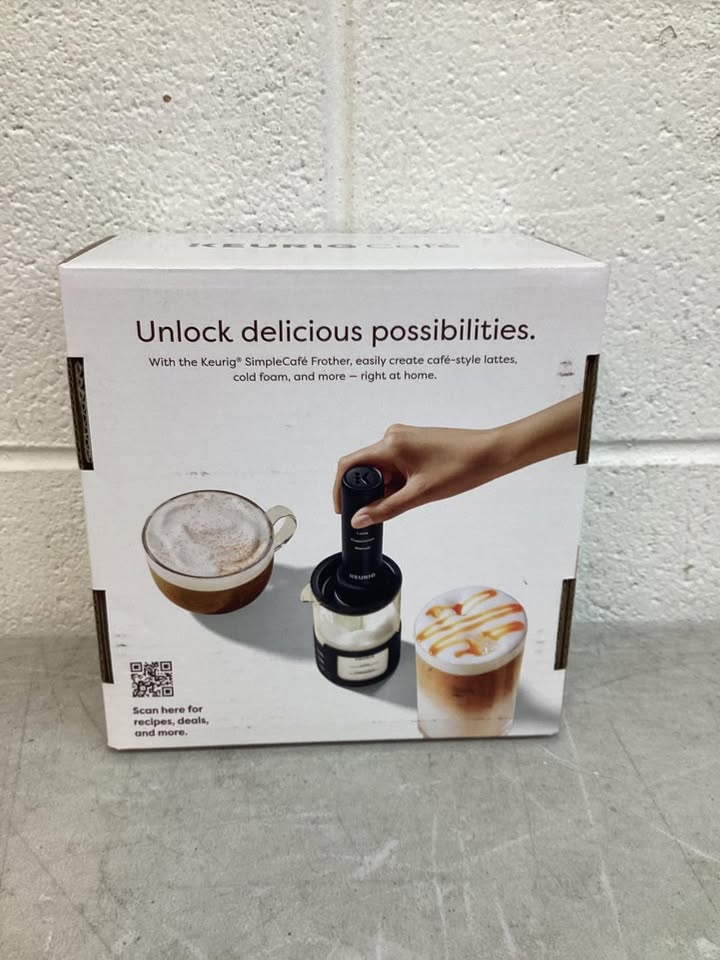 Keurig SimpleCafe Frother, Rechargeable Handheld Milk Frother Black: No Filter Needed, 12 oz Capacity