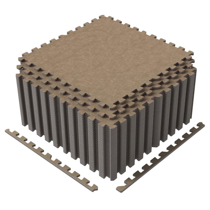 25 Pack-100 Sq.Ft. Foam Floor Tiles Interlocking Carpet Tiles with Edge Borders