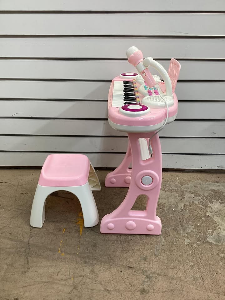 Costway 37-Key Kids Piano Keyboard Playset Electronic Organ Light Pink