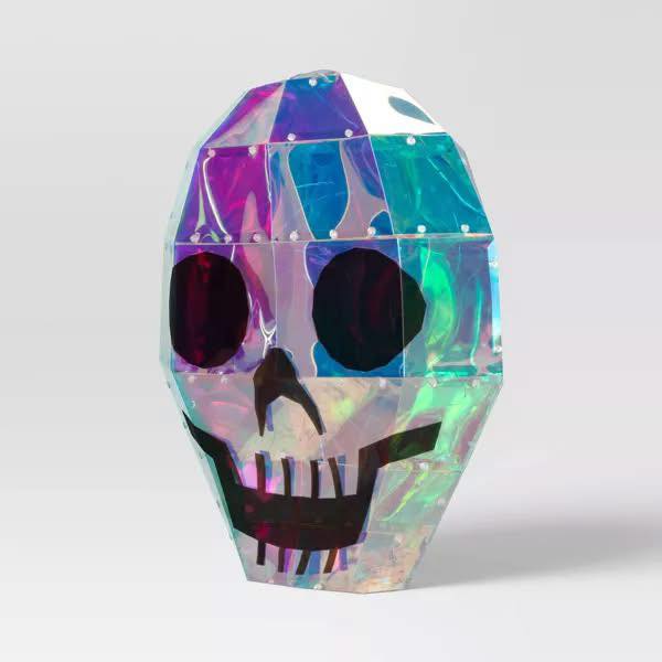Hyde & EEK! Boutique 16" Narrow Iridescent Skull 3D Modular Light Structure