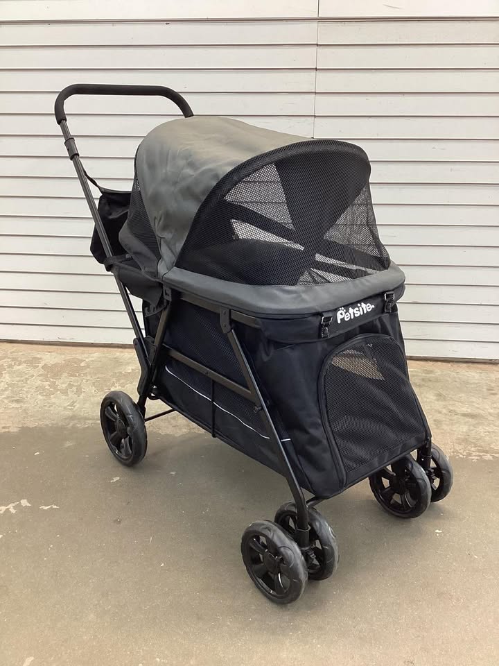 Costway Dog Stroller for Small Medium Dogs w/ Dual Entry Ramp All-Terrain Wheels