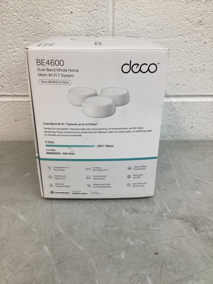 TP-Link Deco BE4600 Wi-Fi 7 Whole Home System, 3-Pack
