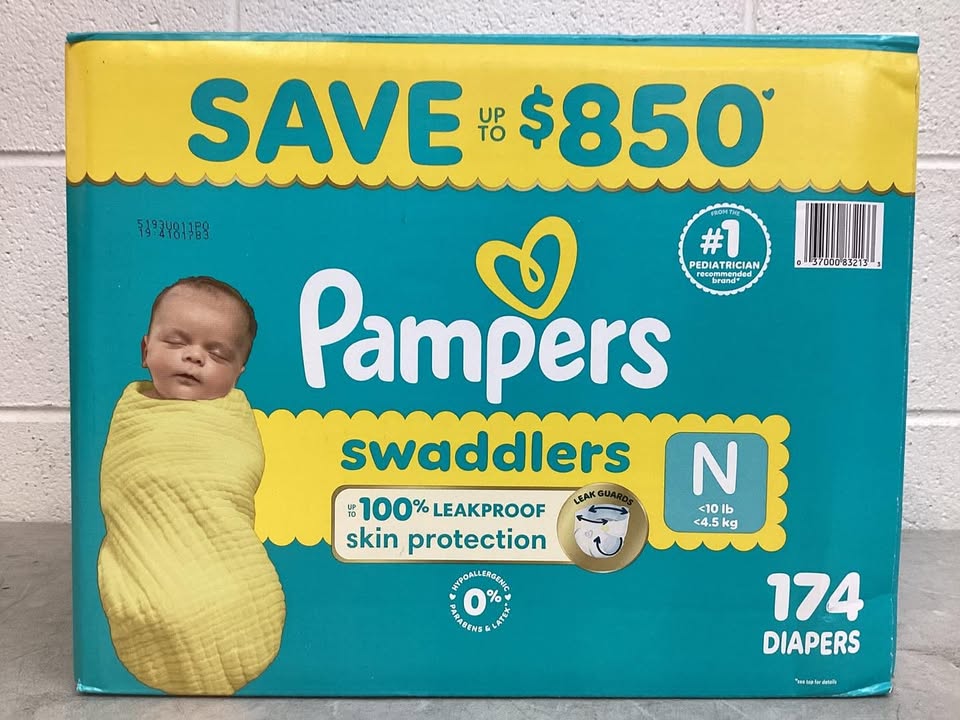 Pampers Swaddlers Diapers, Size N 174ct