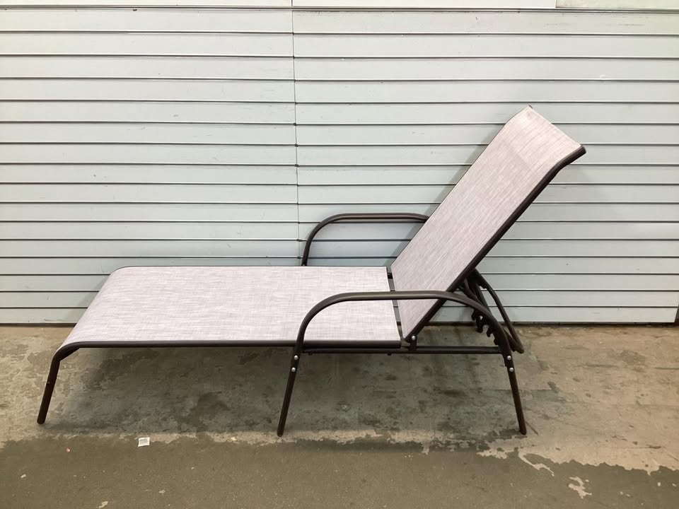Costway Patio Lounge Chair Chaise Adjustable Reclining Armrest Gray