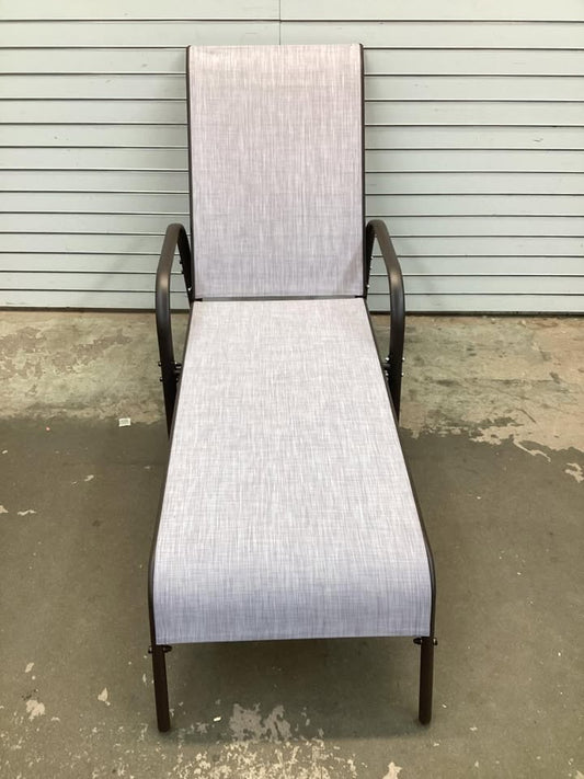 Costway Patio Lounge Chair Chaise Adjustable Reclining Armrest Gray