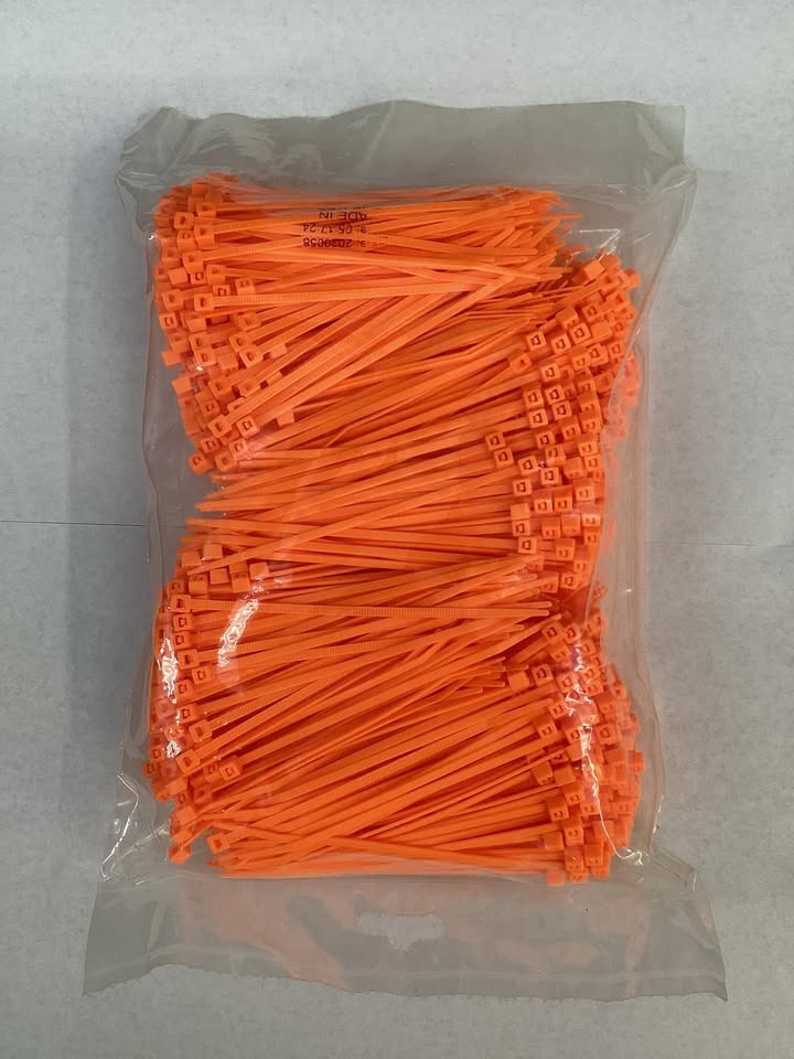 4.1” Fluorescent Orange Cable Ties, 1000 ct.