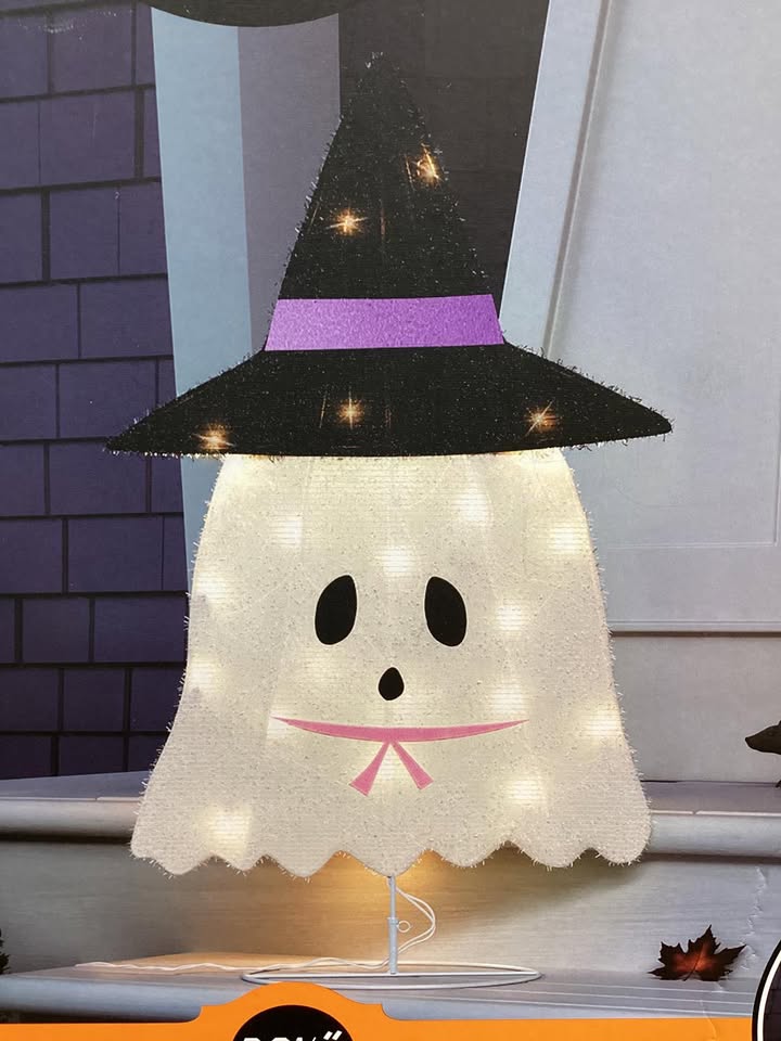 Hyde and Eek 28.5” Reversible Ghost Witch Sign