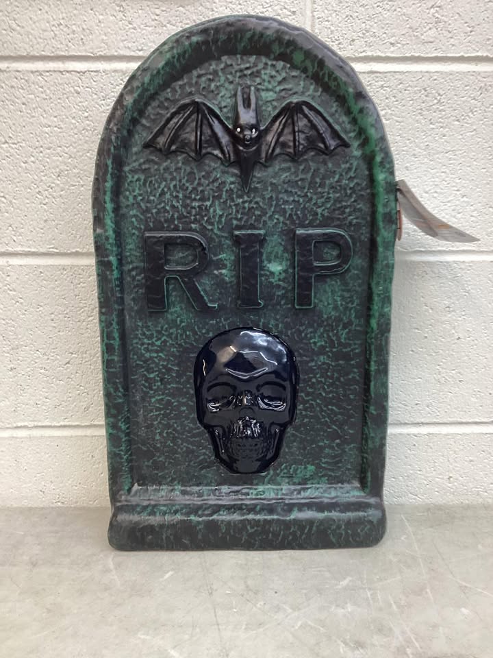 21" 'Trick or Treat' Lit Plastic Tombstones Halloween Decorative Prop Gray - Hyde and EEK! Boutique