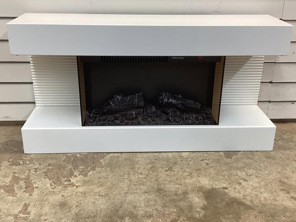 18 Inch 3-Sided Wall Mounted Electric Fireplace with 32 Inch Wide Floating Mantle