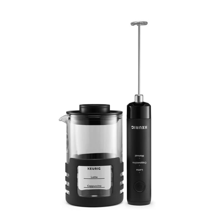 Keurig SimpleCafe Frother, Rechargeable Handheld Milk Frother Black: No Filter Needed, 12 oz Capacity